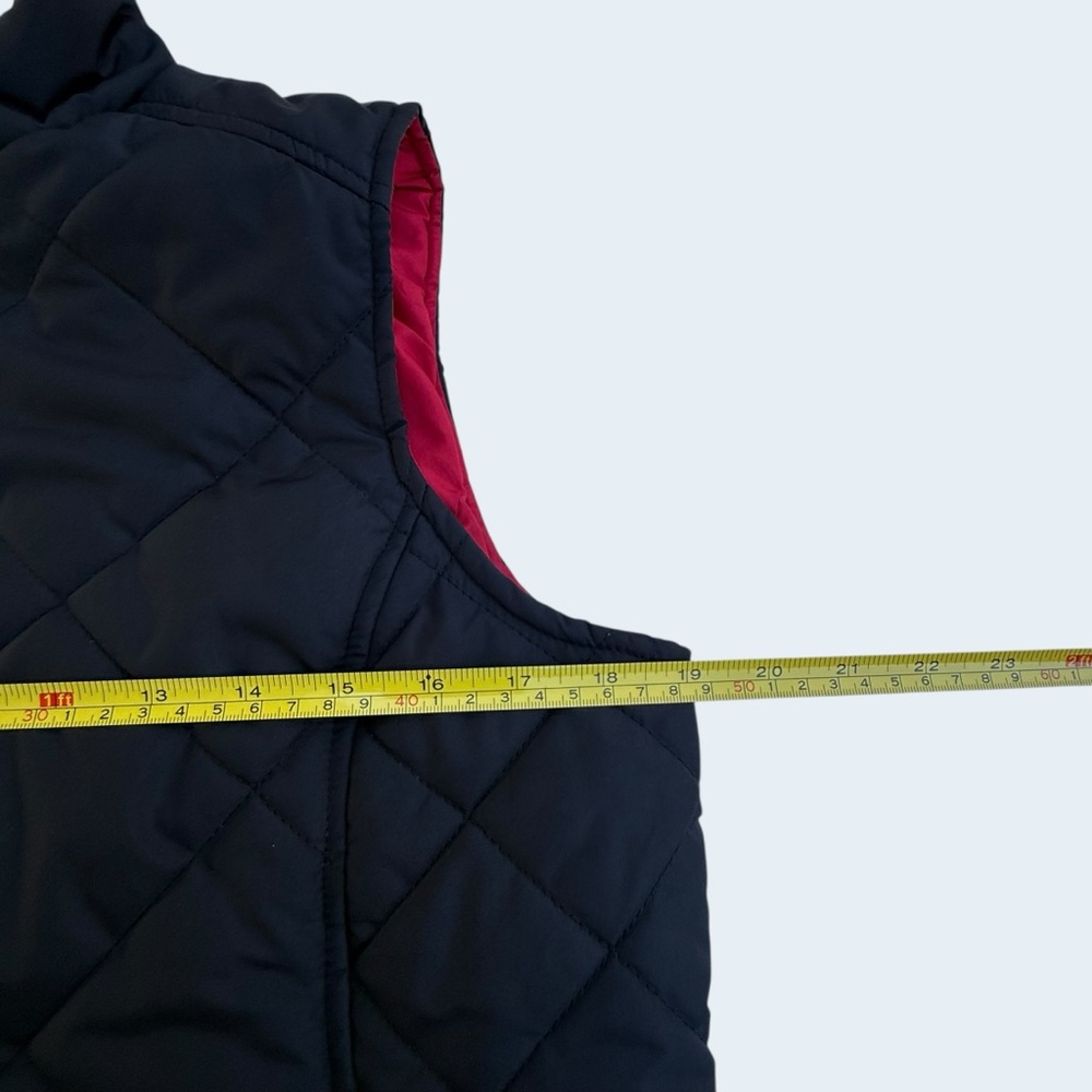 Lauren Ralph Lauren Black Quilted Vest with Red Trim - Picture 4 of 6